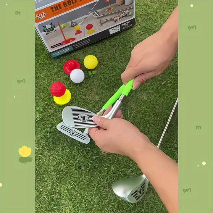 Kids Golf Club Set | Adjustable Telescopic Clubs | Ages 3–8 | Indoor &amp; Outdoor | Complete Set