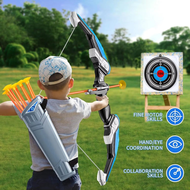 Kids LED Archery Set | Suction Cup Arrows | Outdoor | Ages 3+ | Complete Kit