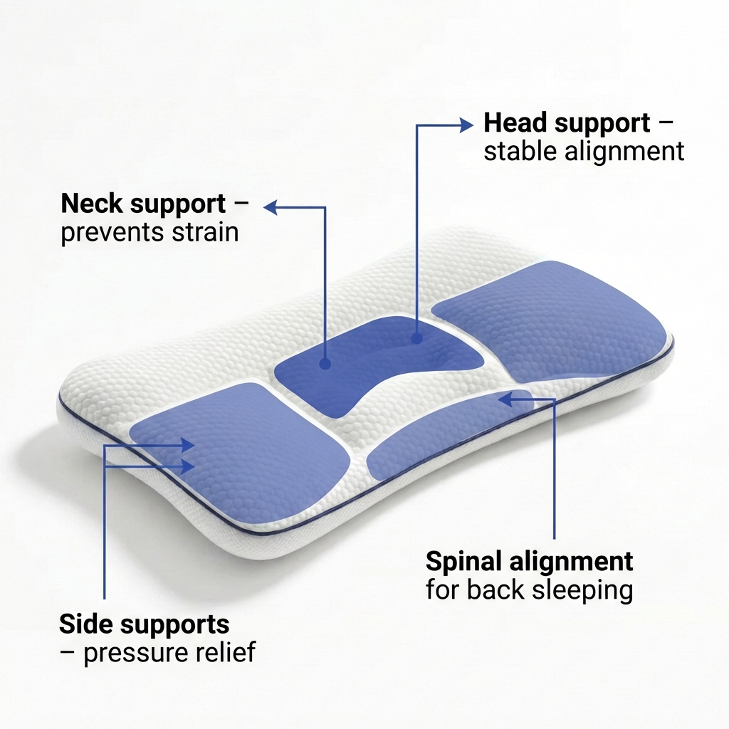 Kids Memory Foam Pillow | Ergonomic Support | 3 Sizes | Hypoallergenic | Machine Washable Cover