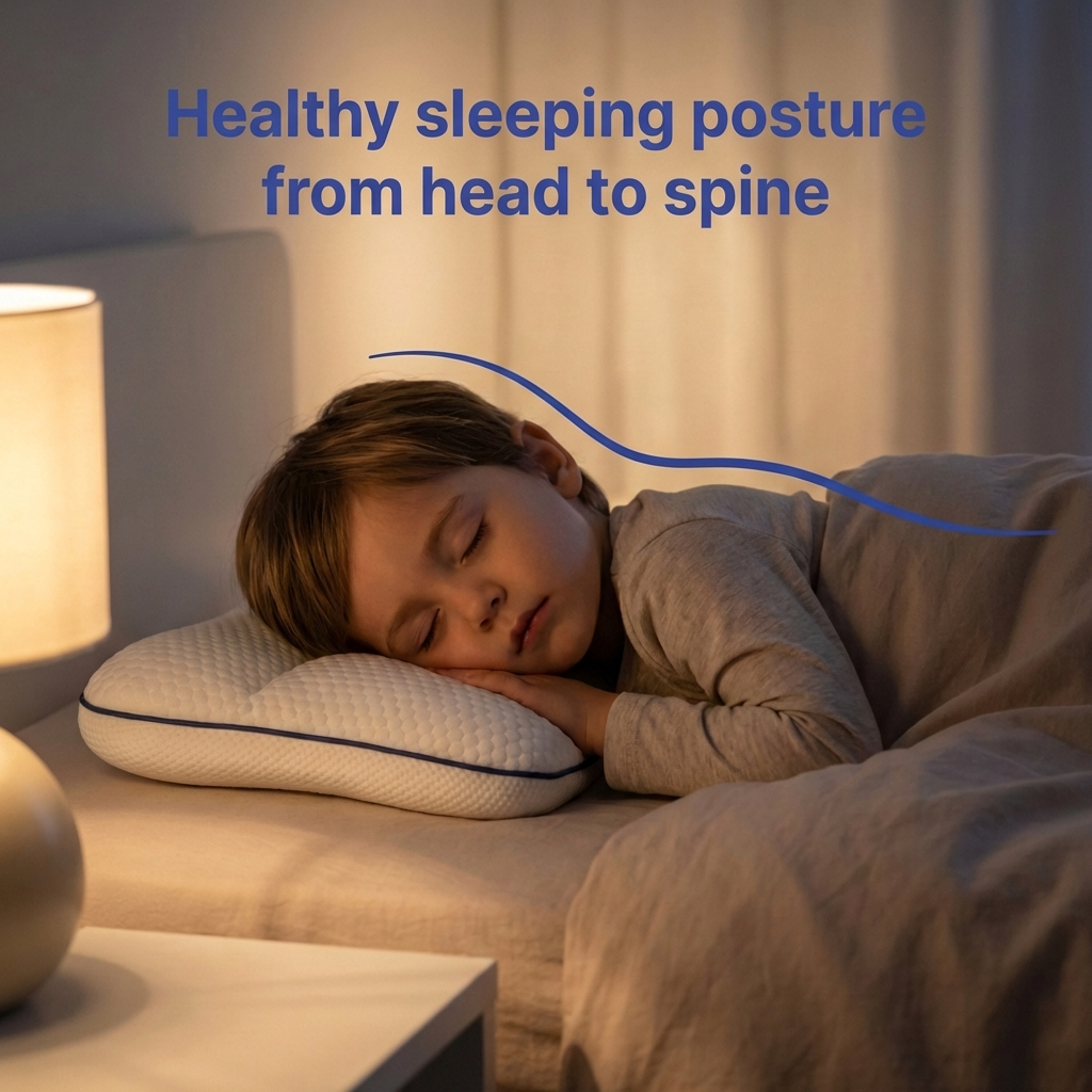 Kids Memory Foam Pillow | Ergonomic Support | 3 Sizes | Hypoallergenic | Machine Washable Cover
