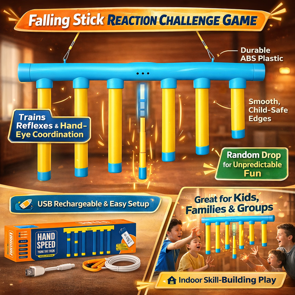 Kids Reflex Reaction Trainer | 3 Speed Settings | Random Drop | Rechargeable | Hand-Eye Coordination