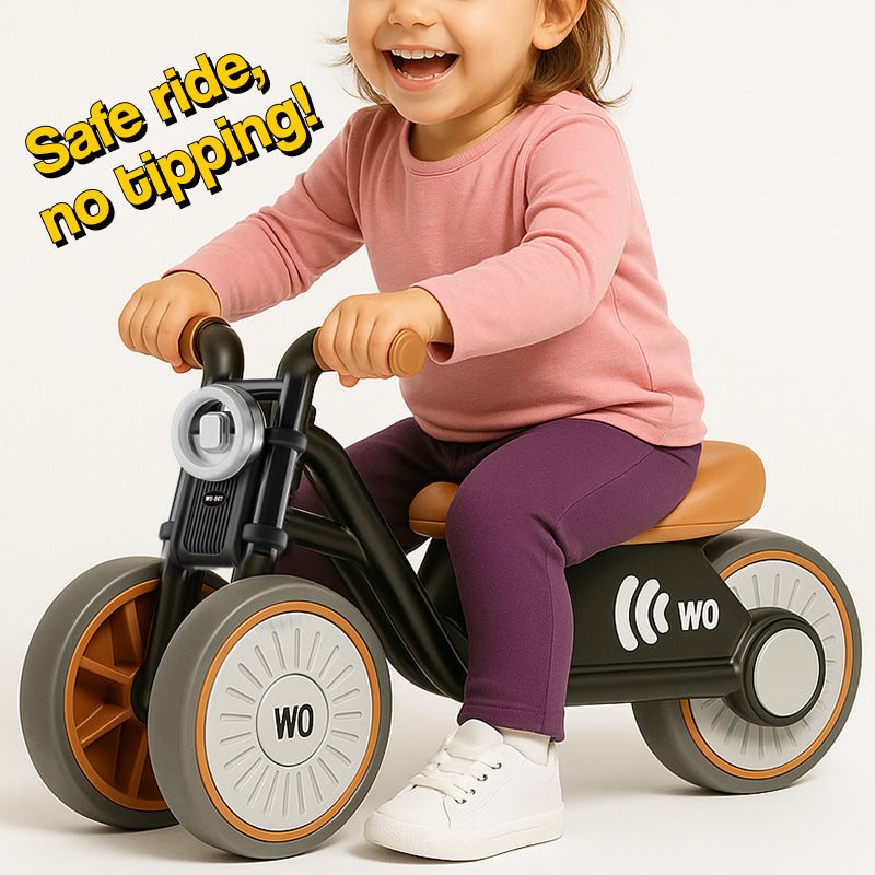 Kids Ride-On Motorcycle | Anti-Tip | Light & Sound | Silent EVA Wheels | Ages 1–6 | Up to 30kg