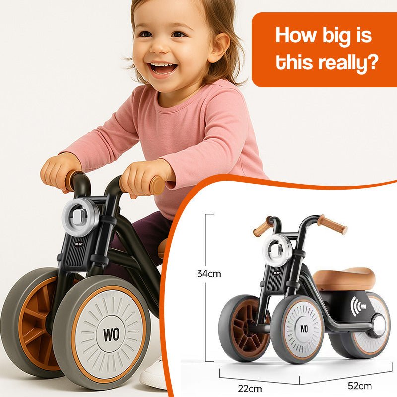 Kids Ride-On Motorcycle | Anti-Tip | Light &amp; Sound | Silent EVA Wheels | Ages 1–6 | Up to 30kg