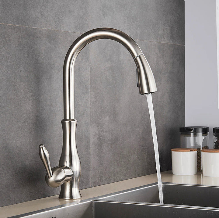 Kitchen Mixer Tap | Pull-Out Spout | Brass | Brushed Nickel, Black, Gold &amp; Chrome