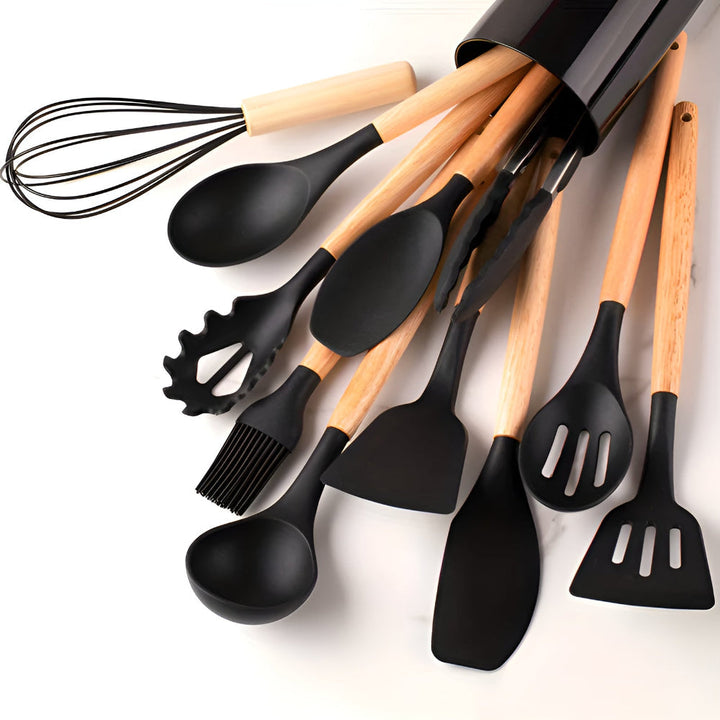 Kitchen Utensil Set 12-Piece | Heat-Resistant, Non-Slip Ergonomic Handles | Dishwasher Safe, Available in 9 Colours