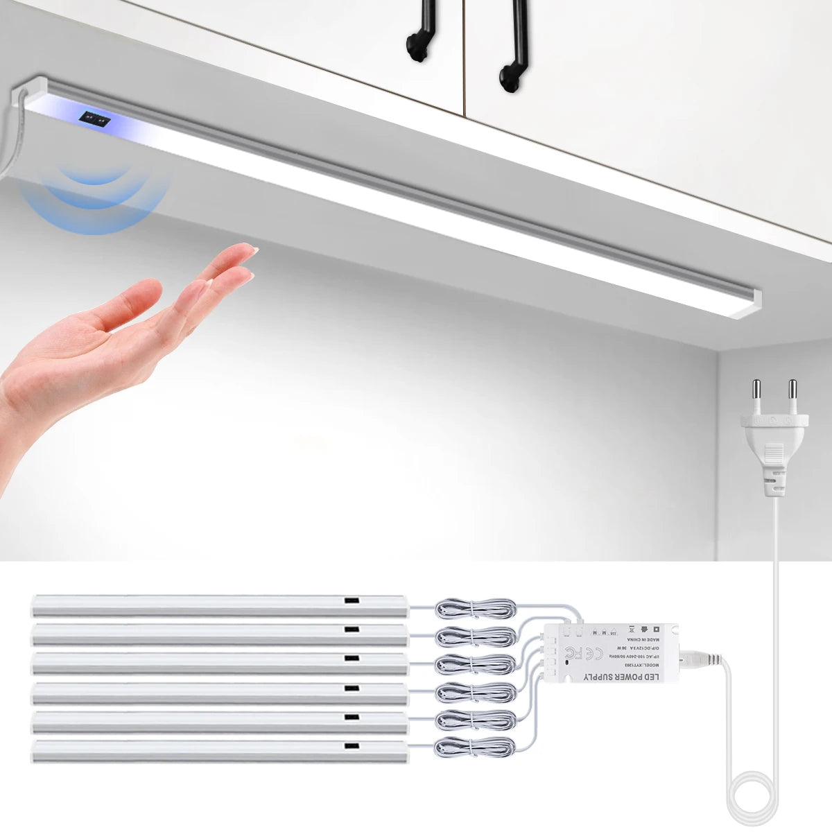 Kitchen LED Under Cabinet Light with Sensor | Hand-Scan Motion LED Bar