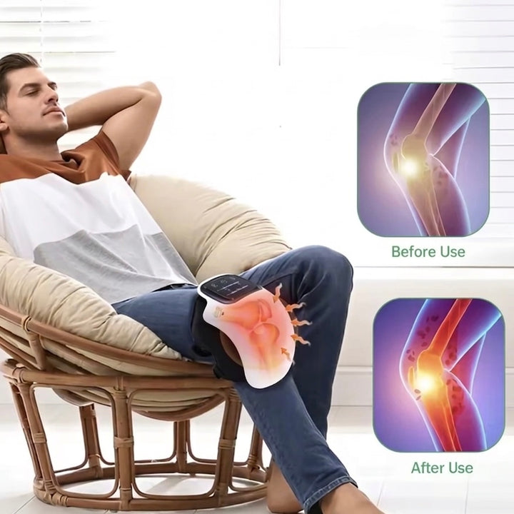 Knee Massager with Heat &amp; Red Light Therapy | Air Compression | USB Rechargeable | Portable