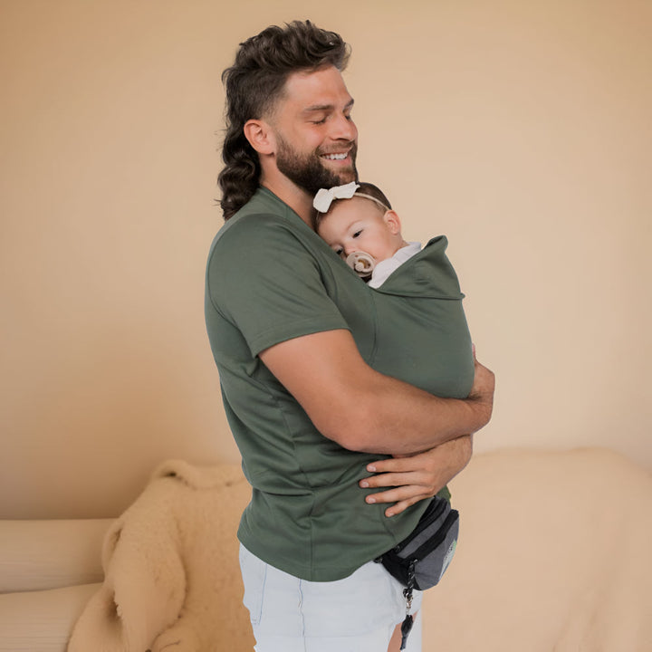 Hands-Free Baby Carrier T-Shirt Adjustable Infant Pouch 8