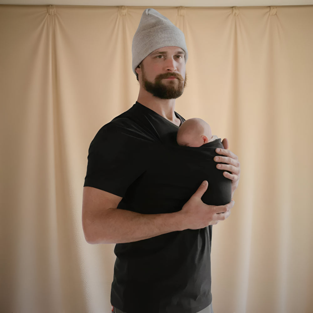 Hands-Free Baby Carrier T-Shirt Adjustable Infant Pouch 3