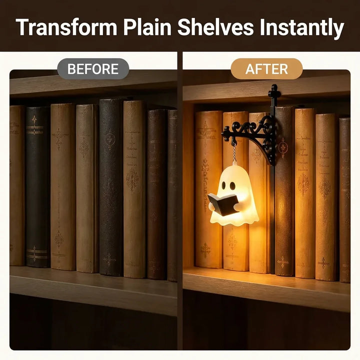 LED Bookend Shelf Light Metal | No-Drill Clip-On Design | Warm Ambient Glow for Bookshelves and Reading Corners