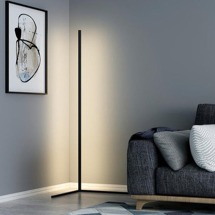 LED Corner Floor Lamp | Colour Changeable | App &amp; Remote Control | 145cm | Black &amp; White