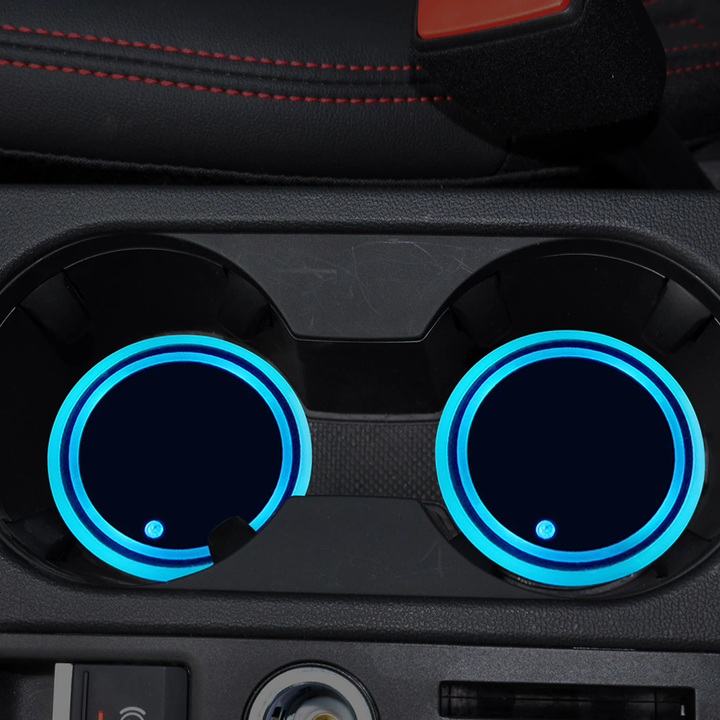 LED Cup Holder Lights | 7-Colour Changing Suction Mount Discs | Waterproof Glow for Cars, Desks &amp; Party Tables