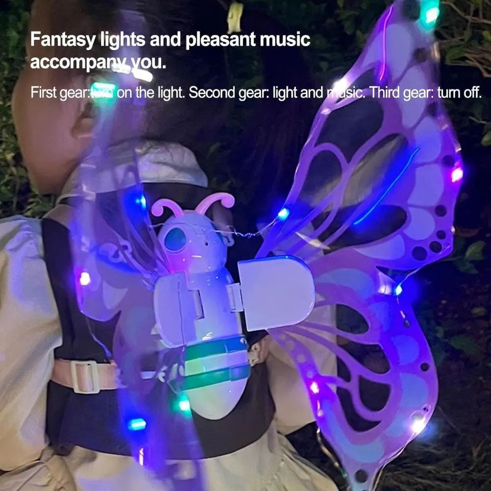 LED Fairy Wings Costume | Light-Up Wings with Adjustable Straps | Glowing Accessory for Halloween, Christmas and Parties