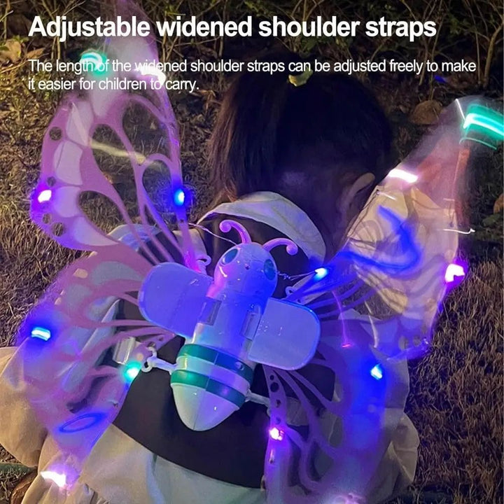 LED Fairy Wings Costume | Light-Up Wings with Adjustable Straps | Glowing Accessory for Halloween, Christmas and Parties