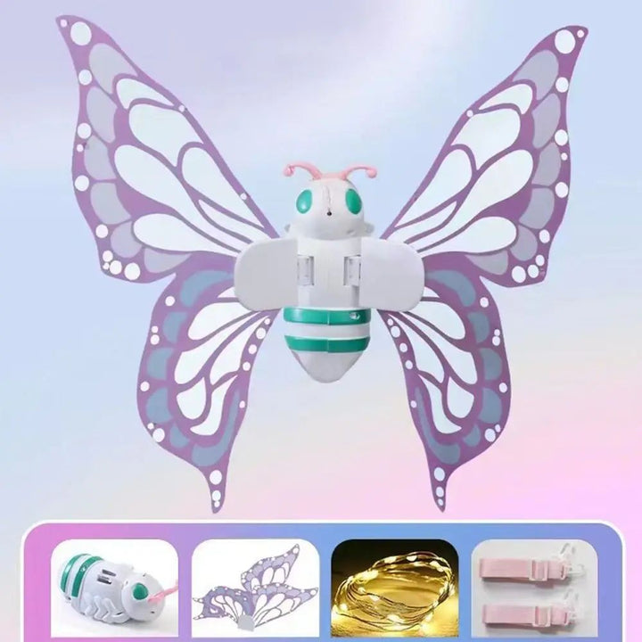LED Fairy Wings Costume | Light-Up Wings with Adjustable Straps | Glowing Accessory for Halloween, Christmas and Parties
