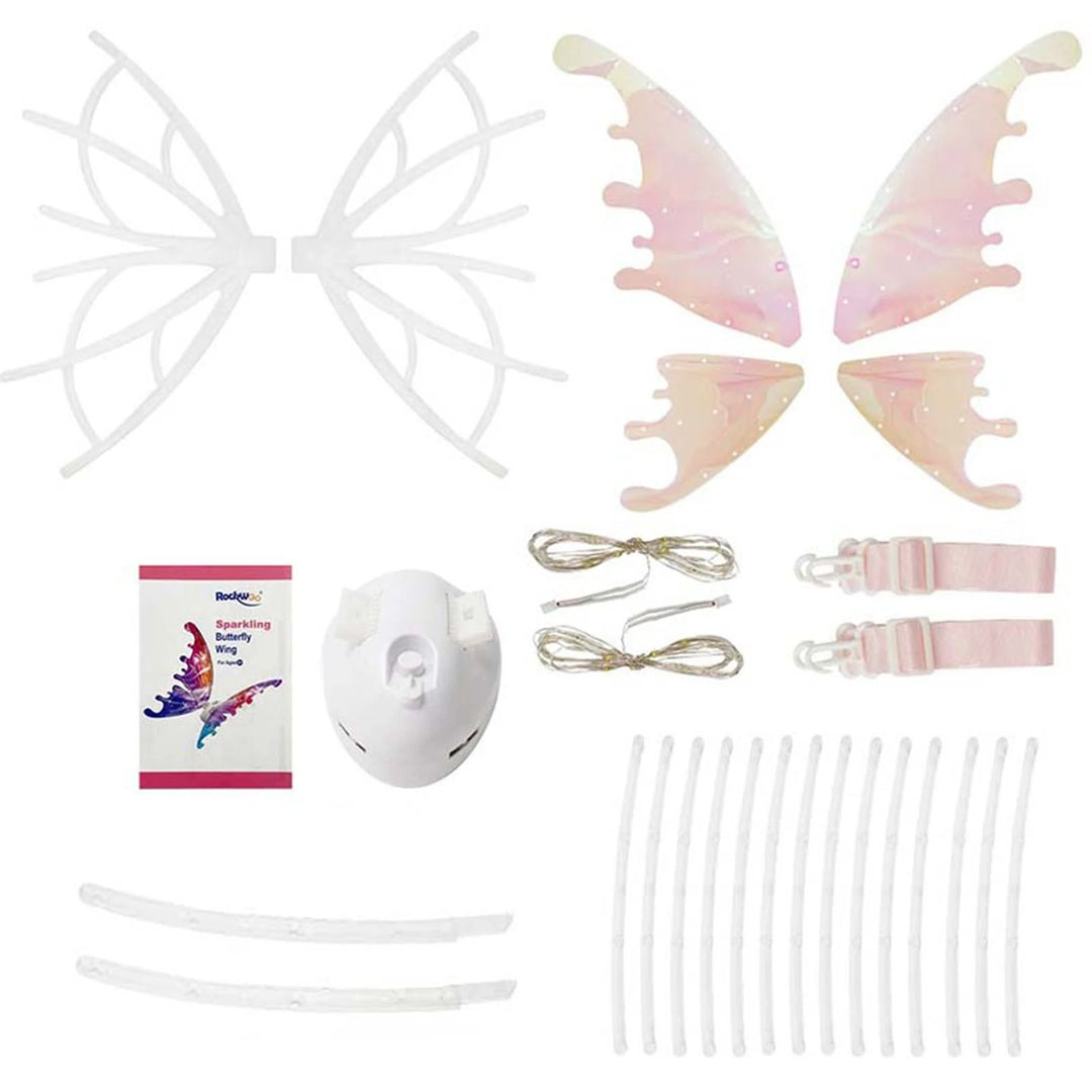 LED Flapping Butterfly Wings Costume | Automated Flapping Motion &amp; Light-Up Straps | Adjustable for Kids &amp; Pets