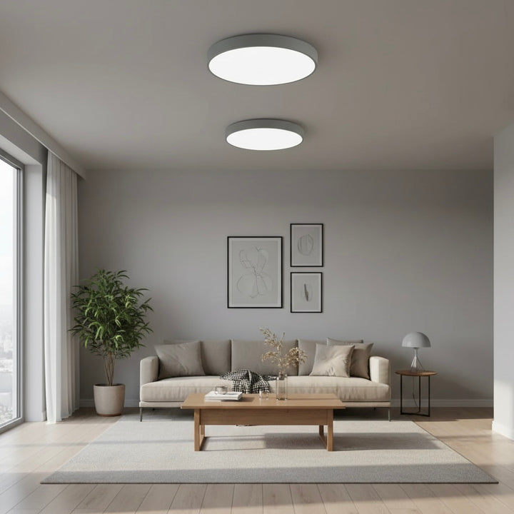 LED Flush Ceiling Light | Three-Color Dimming | Aluminum &amp; Acrylic | 23cm &amp; 30cm | IP20