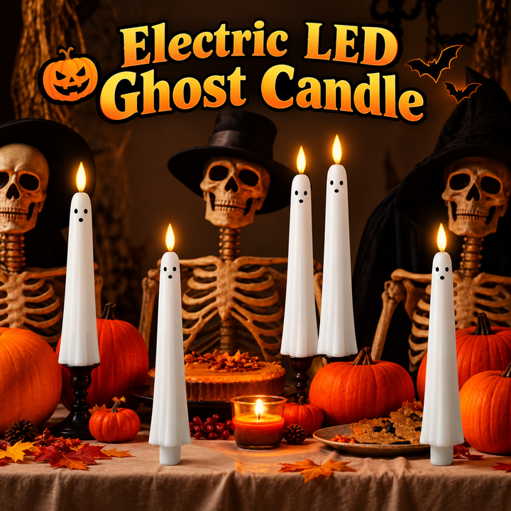 LED Ghost Candles Halloween Decor | Remote Control &amp; Timer Function | Flameless Flicker, Safe for Women&