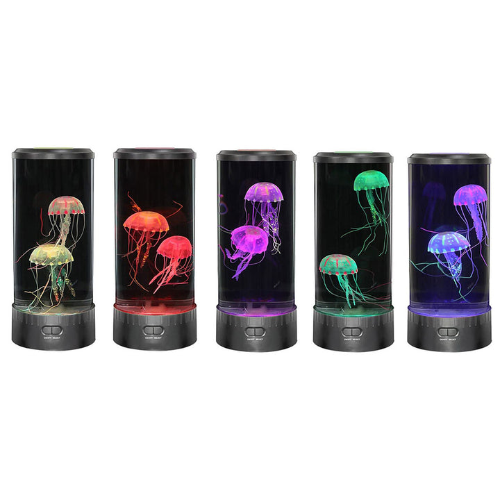 LED Jellyfish Lava Lamp | Colour-Changing Lights with Two Floating Jellyfish | Calming Night Light for Home or Office