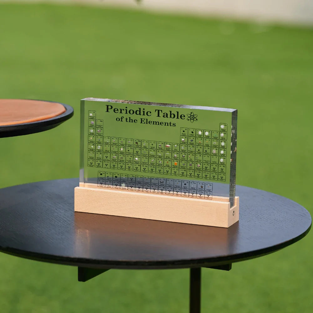 LED-Lit Periodic Table | 83 Real Elements, Warm White Display