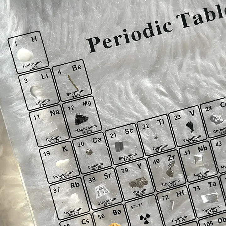 LED-Lit Periodic Table | 83 Real Elements, Warm White Display