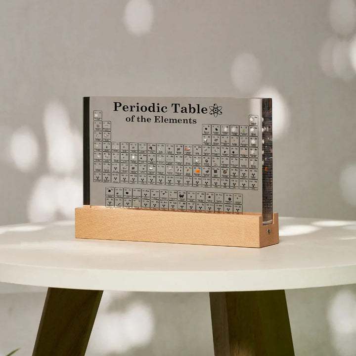 LED-Lit Periodic Table | 83 Real Elements, Warm White Display