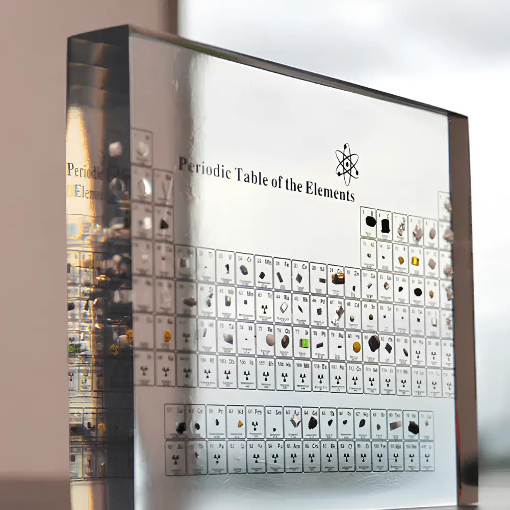 LED-Lit Periodic Table | 83 Real Elements, Warm White Display