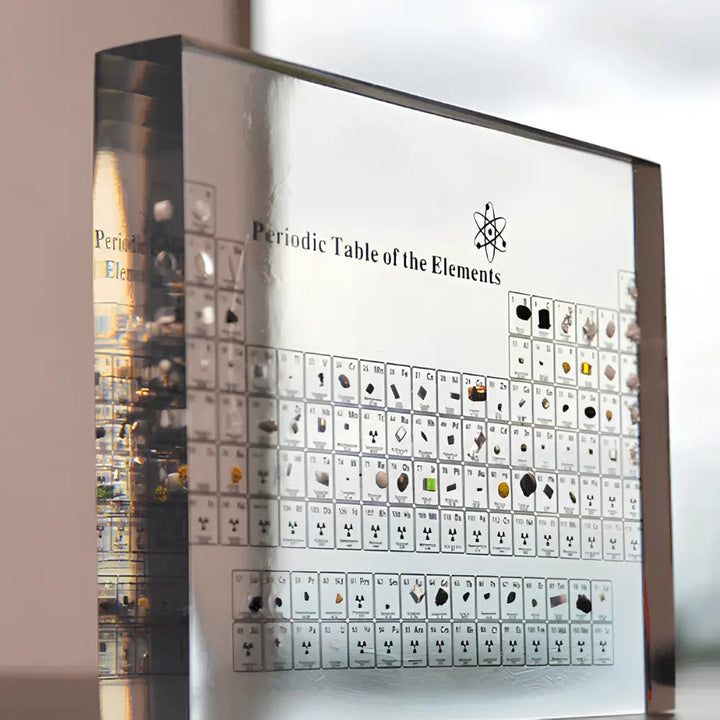 LED-Lit Periodic Table | 83 Real Elements, Warm White Display
