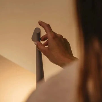 LED Mood Lamp Aluminium &amp; ABS | Tap-Dimmable Cordless Touch Control | USB-C Rechargeable with IP54 Splash Resistance