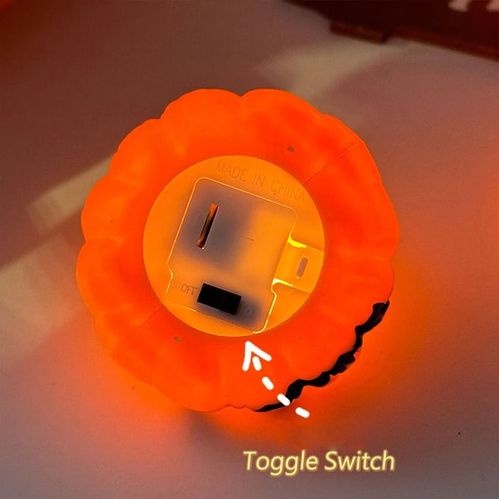 LED Pumpkin Lantern Halloween Decoration | Flameless Battery-Powered Candle Light | Skull or Ghost Face Design