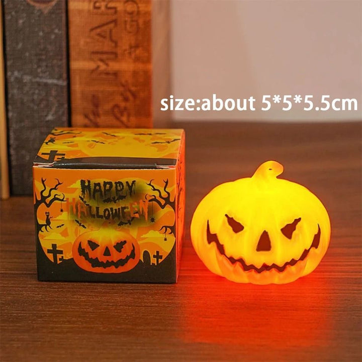 LED Pumpkin Lantern Halloween Decoration | Flameless Battery-Powered Candle Light | Skull or Ghost Face Design