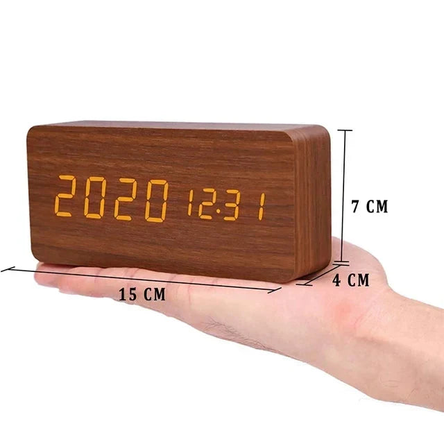 LED Smart Alarm Clock | Grained Face, Temperature Display