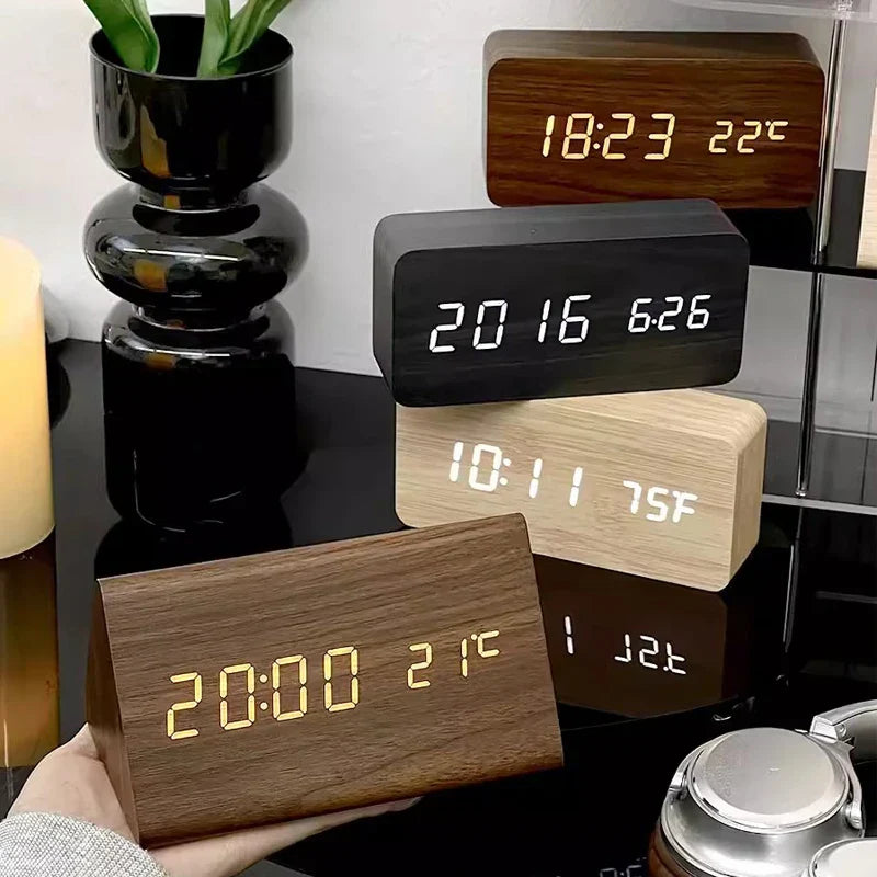 LED Smart Alarm Clock | Grained Face, Temperature Display