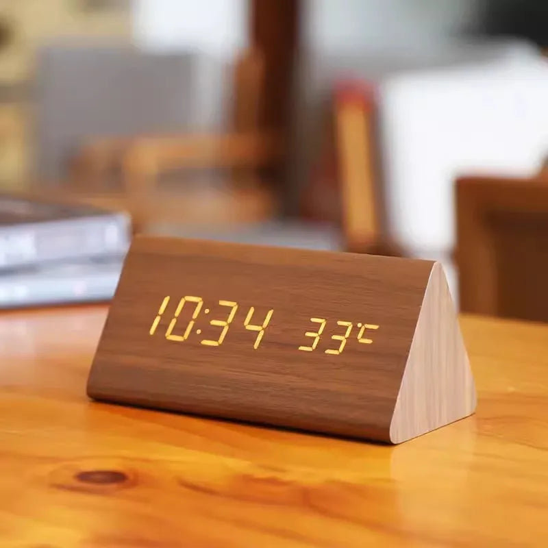 LED Smart Alarm Clock | Grained Face, Temperature Display