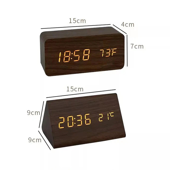 LED Smart Alarm Clock | Grained Face, Temperature Display