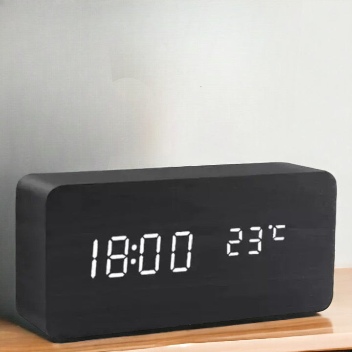 LED Smart Alarm Clock | Grained Face, Temperature Display