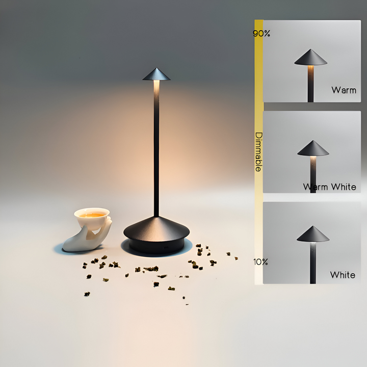 LED Table Lamp ABS and Metal | Three-Colour Dimming, 1800mAh Battery | Portable Cordless Bedside and Desk Light
