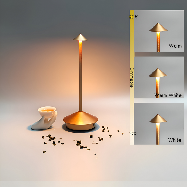 LED Table Lamp ABS and Metal | Three-Colour Dimming, 1800mAh Battery | Portable Cordless Bedside and Desk Light