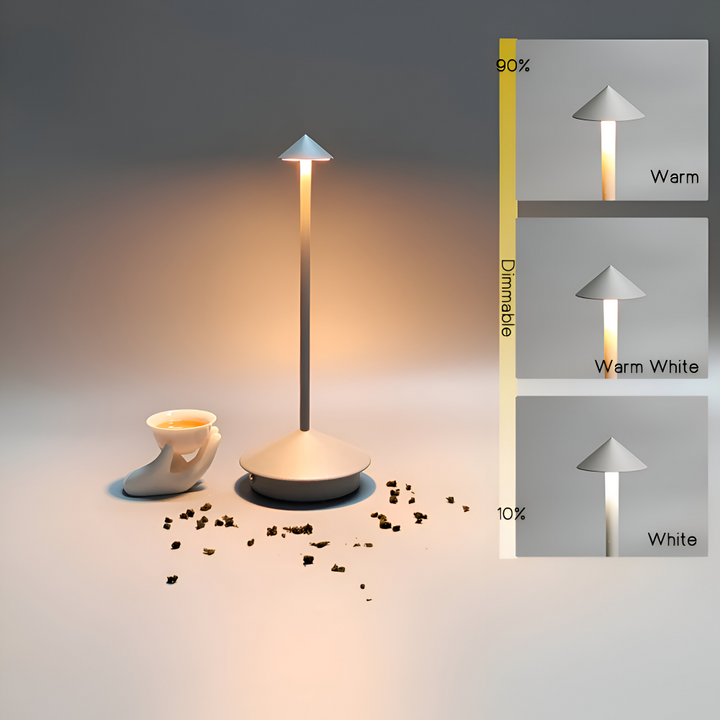 LED Table Lamp ABS and Metal | Three-Colour Dimming, 1800mAh Battery | Portable Cordless Bedside and Desk Light