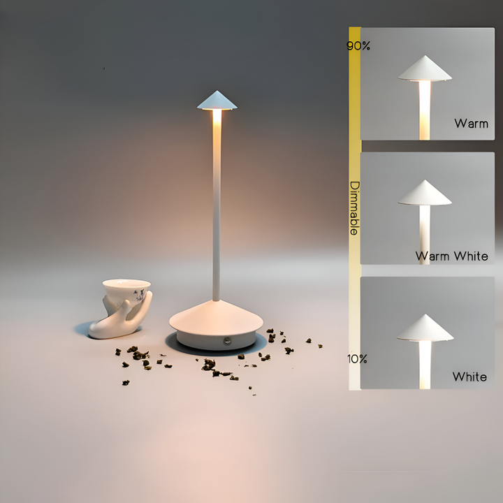 LED Table Lamp ABS and Metal | Three-Colour Dimming, 1800mAh Battery | Portable Cordless Bedside and Desk Light