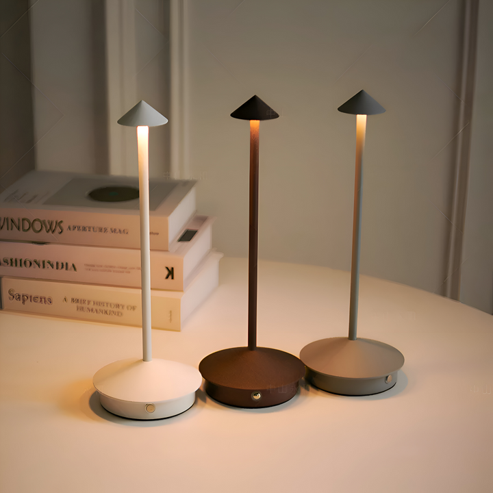 LED Table Lamp ABS and Metal | Three-Colour Dimming, 1800mAh Battery | Portable Cordless Bedside and Desk Light