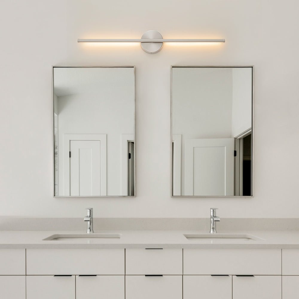 LED Wall Light | Modern Black &amp; Silver | 3000K Warm White | 60cm &amp; 70cm | Indoor