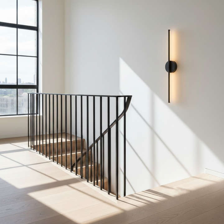 LED Wall Light | Modern Black &amp; Silver | 3000K Warm White | 60cm &amp; 70cm | Indoor