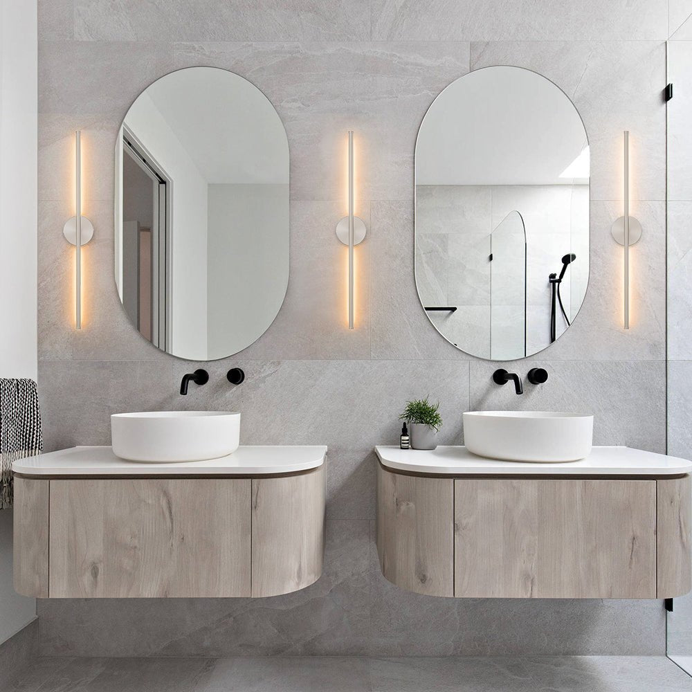 LED Wall Light | Modern Black &amp; Silver | 3000K Warm White | 60cm &amp; 70cm | Indoor