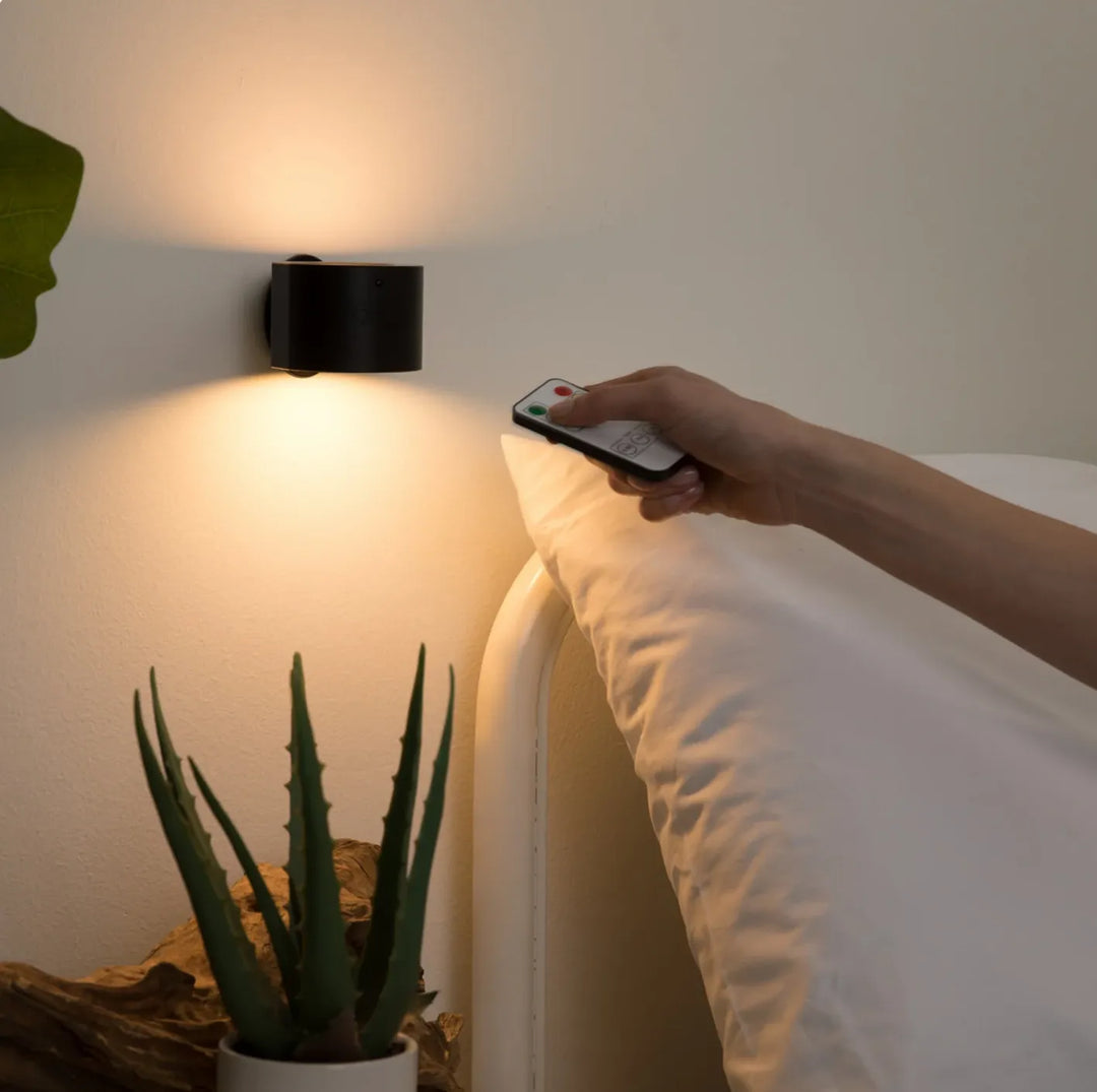 LED Wall Light with No-Drill Mounting | Cable-Free Fixing | Warm Glow for Bedroom, Living Room and Hallway Use