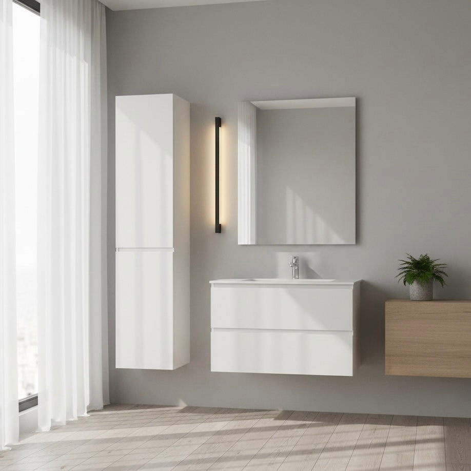 LED Wall Sconce | Ultra-Thin 2.5cm | 3000K/4000K/6000K | 60–200cm | 9–28W | Iron &amp; Acrylic
