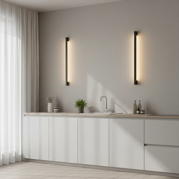 LED Wall Sconce | Ultra-Thin 2.5cm | 3000K/4000K/6000K | 60–200cm | 9–28W | Iron &amp; Acrylic