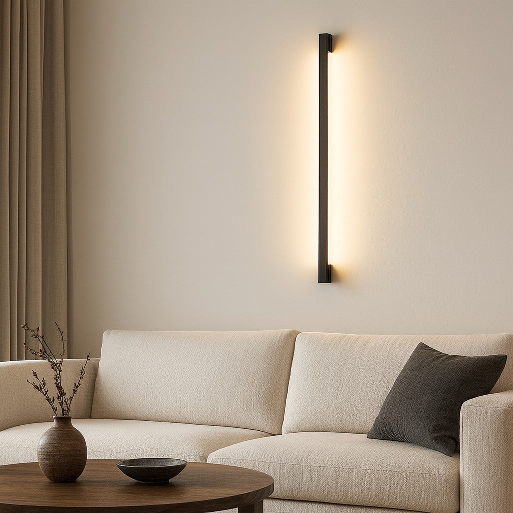 LED Wall Sconce | Ultra-Thin 2.5cm | 3000K/4000K/6000K | 60–200cm | 9–28W | Iron &amp; Acrylic
