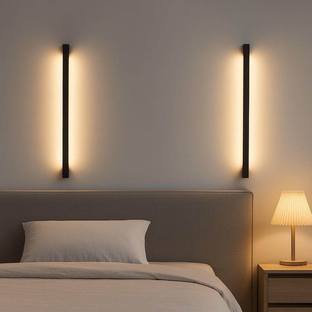 LED Wall Sconce | Ultra-Thin 2.5cm | 3000K/4000K/6000K | 60–200cm | 9–28W | Iron &amp; Acrylic