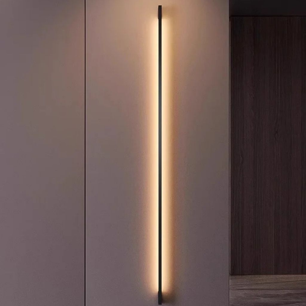 LED Wall Sconce | Ultra-Thin 2.5cm | 3000K/4000K/6000K | 60–200cm | 9–28W | Iron &amp; Acrylic